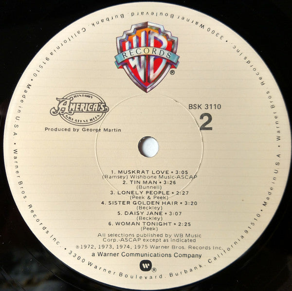 America (2) : History · America's Greatest Hits (LP, Comp, RP, Jac)