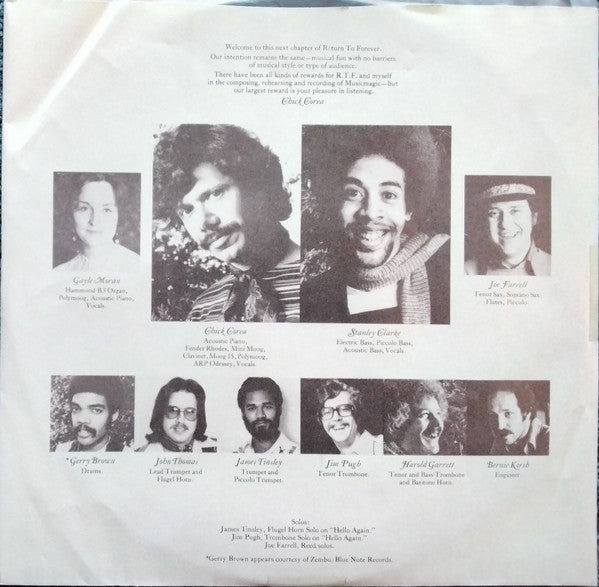 Return To Forever : Musicmagic (LP, Album, San)