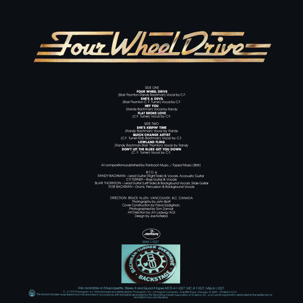 Bachman-Turner Overdrive : Four Wheel Drive (LP, Album, Ter)