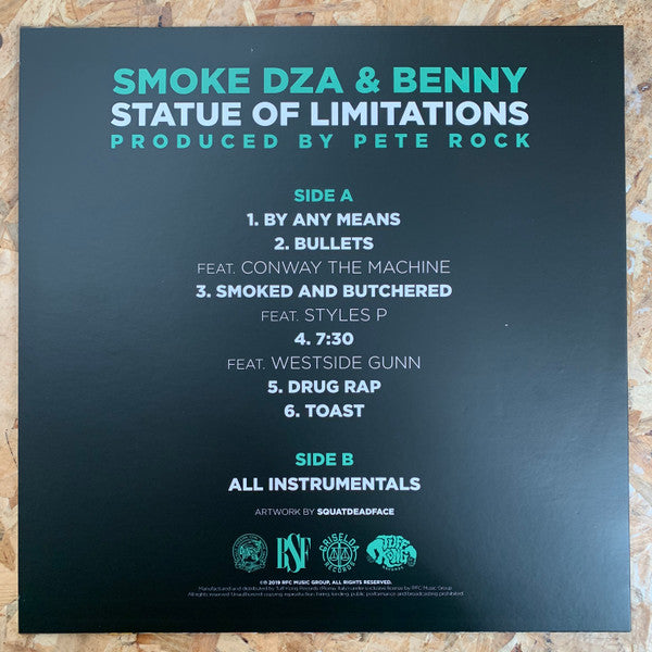 Smoke DZA & Benny (45) : Statue Of Limitations (LP, Album, Ltd, Num)