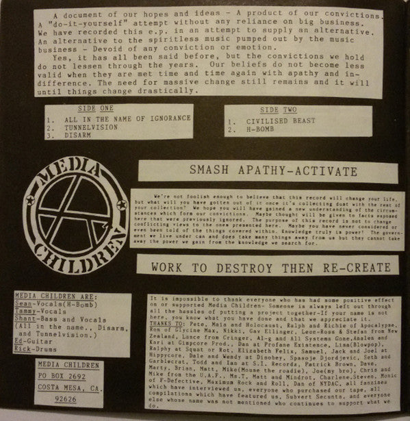 Media Children : But Still They Ignore... (7", EP)