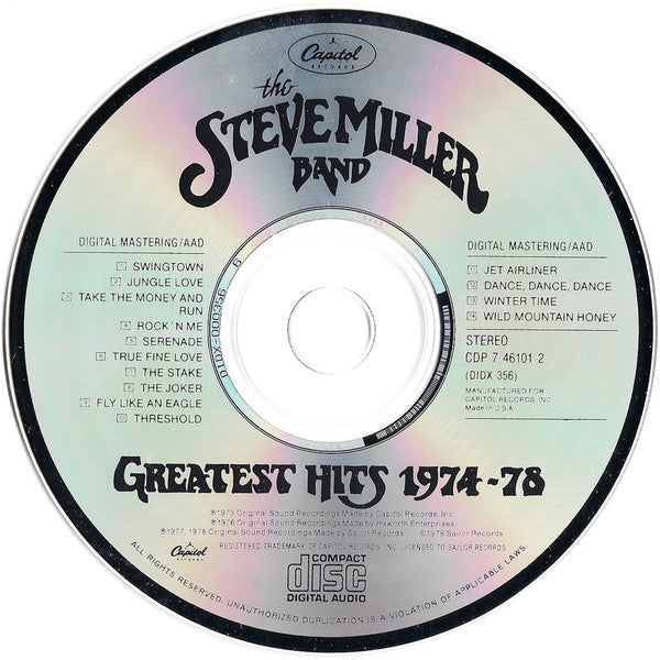 Steve Miller Band : Greatest Hits 1974-78 (CD, Comp, RE)