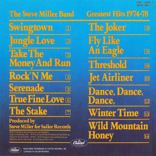 Steve Miller Band : Greatest Hits 1974-78 (CD, Comp, RE)