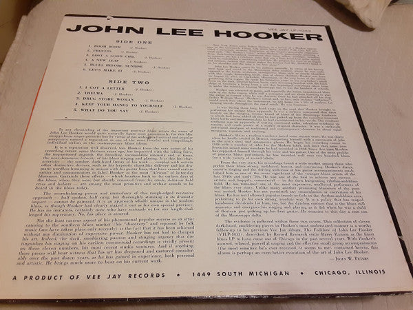 John Lee Hooker : Burnin' (LP, Album, Mono)