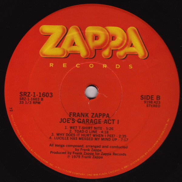 Zappa* : Joe's Garage Act I (LP, Album, 72,)