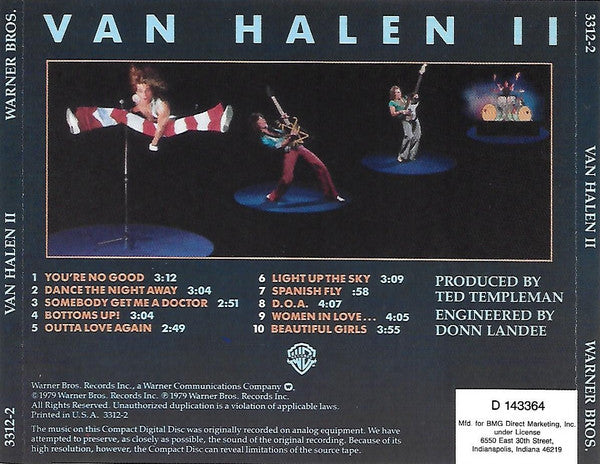 Van Halen : Van Halen II (CD, Album, Club, RE, Spe)