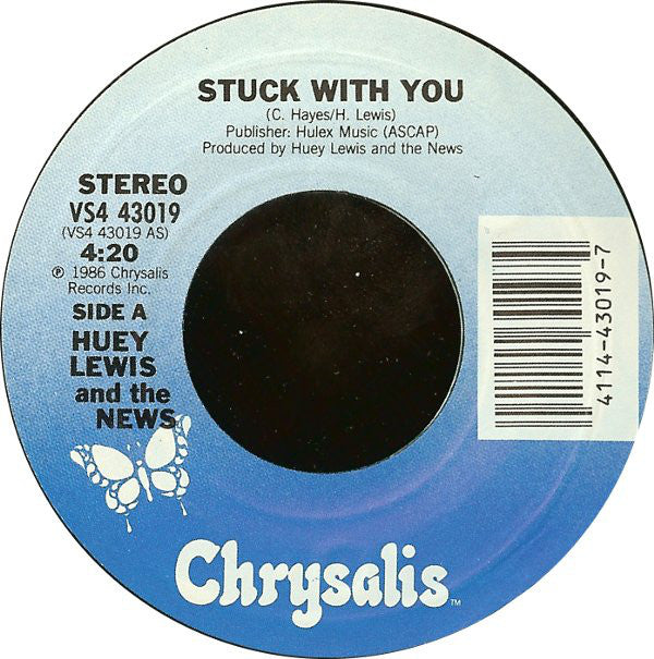 Huey Lewis & The News : Stuck With You (7", Single, Styrene, Pit)