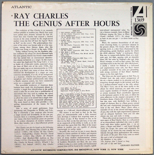 Ray Charles : The Genius After Hours (LP, Album, Mono, RE, MGM)