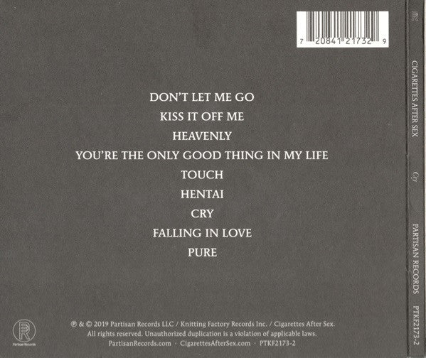 Cigarettes After Sex : Cry (CD, Album, Dig)