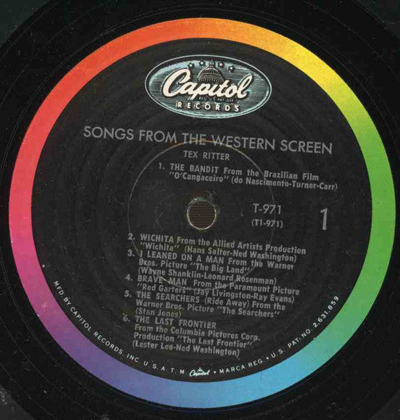 Tex Ritter : Songs From The Western Screen (LP, Album, Mono, RP)
