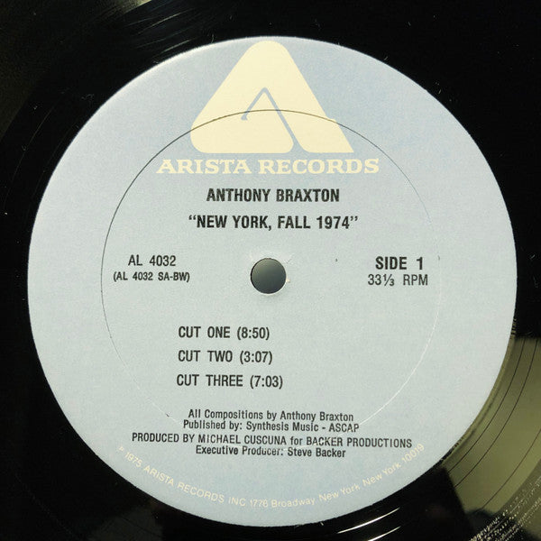 Anthony Braxton : New York, Fall 1974 (LP, Album, Bes)