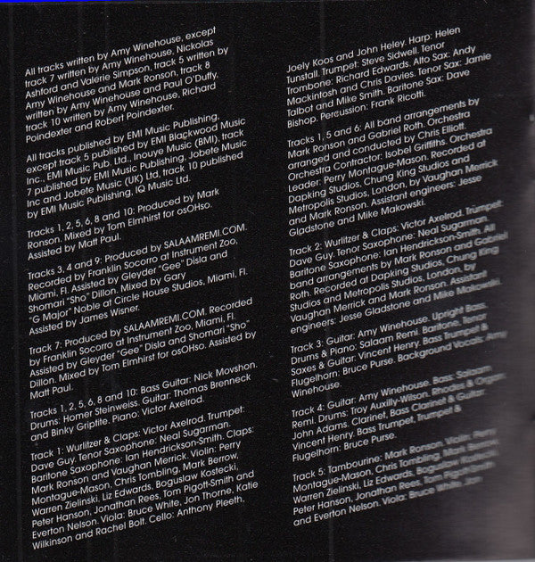 Amy Winehouse : Back To Black (CD, Album, RE, Par)