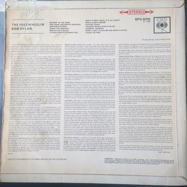 Bob Dylan : The Freewheelin' Bob Dylan (LP, Album)