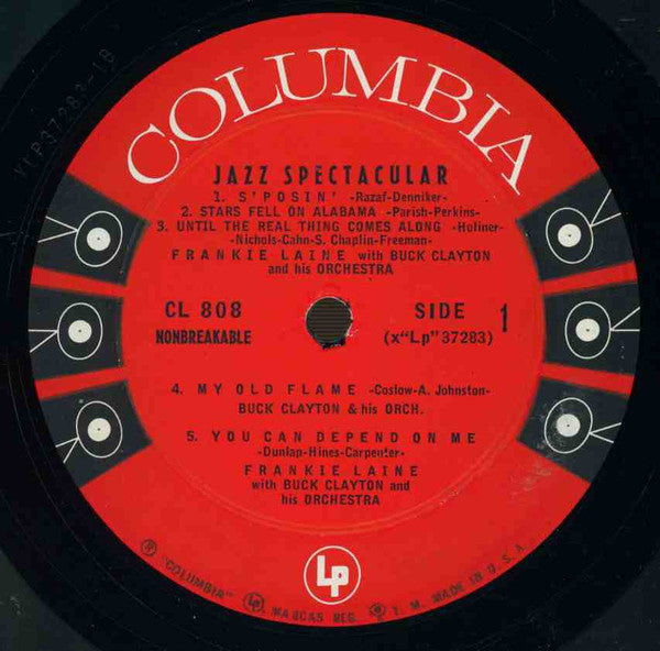 Frankie Laine And Buck Clayton And His Orchestra Featuring J.J. Johnson And Kai Winding : Jazz Spectacular (LP, Album, Mono)