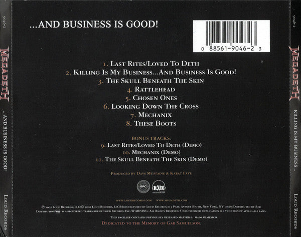 Megadeth : Killing Is My Business... And Business Is Good! (CD, Album, RE, RM, RP, Rem)