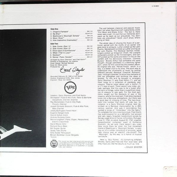 Brooks Arthur Ensemble* : Sole Forms (LP, Album, MGM)
