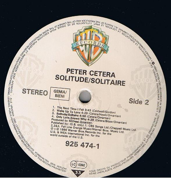 Peter Cetera : Solitude / Solitaire (LP, Album)