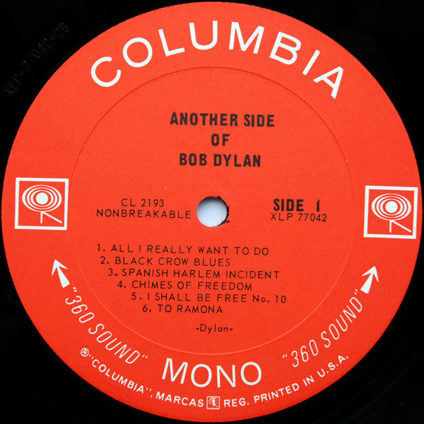 Bob Dylan : Another Side Of Bob Dylan (LP, Album, Mono, RP, San)