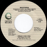 Madonna : Crazy For You (7", Single, Spe)