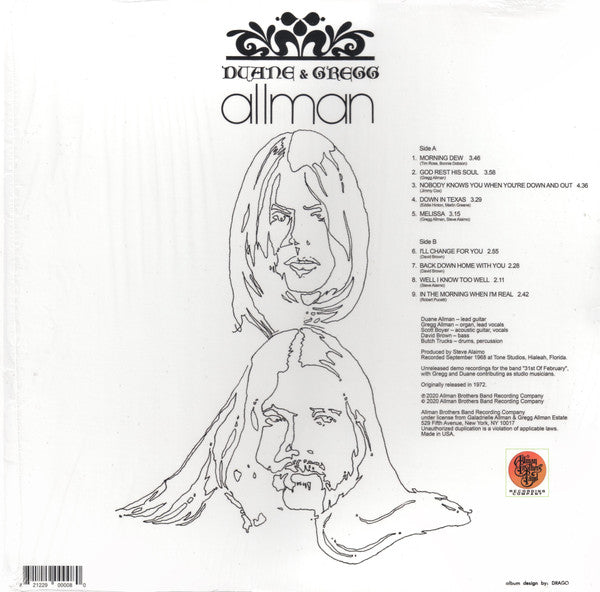 Duane & Greg Allman : Duane & Gregg Allman (LP, Album, RE)