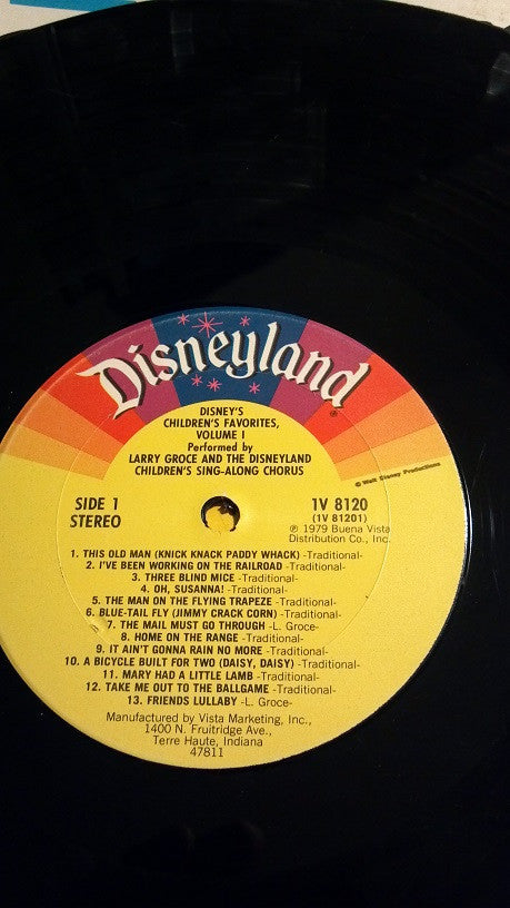 Larry Groce And The Disneyland Children's Sing-Along Chorus : Disney's Children's Favorites (Volume I) (LP, Album, Club, RP)