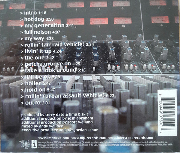 Limp Bizkit : Chocolate Starfish And The Hot Dog Flavored Water (CD, Album, RE)