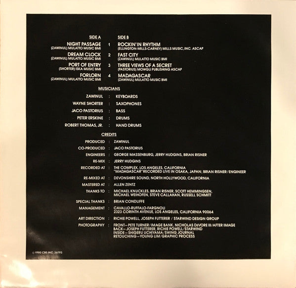 Weather Report : Night Passage (LP, Album, San)