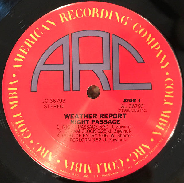 Weather Report : Night Passage (LP, Album, San)