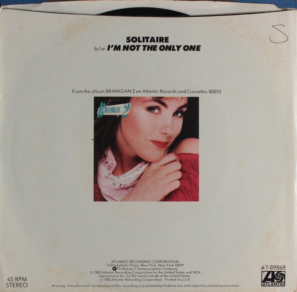 Laura Branigan : Solitaire (7", Single, Spe)