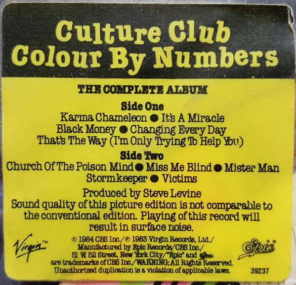 Culture Club : Colour By Numbers (LP, Album, Pic)