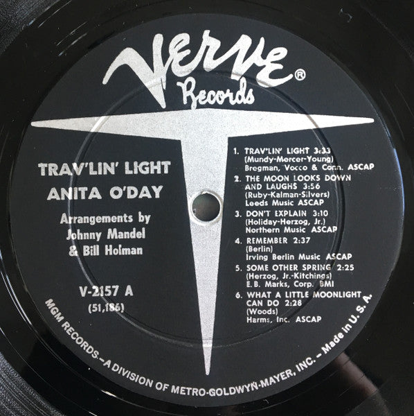 Anita O'Day : Trav'lin' Light (LP, Album, Mono)