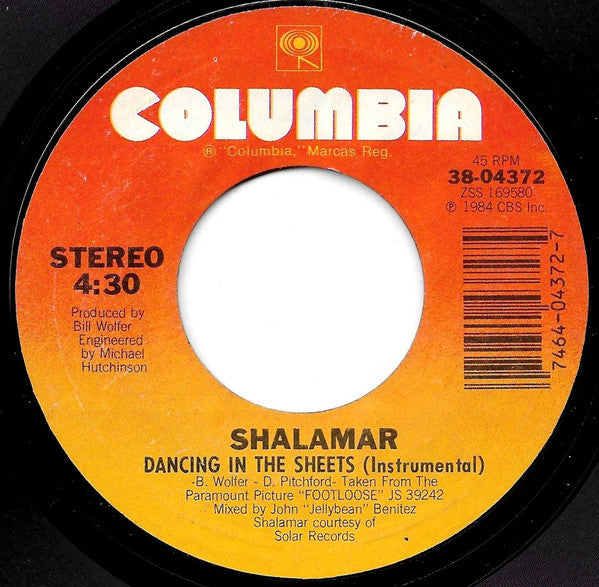 Shalamar : Dancing In The Sheets (7", Car)