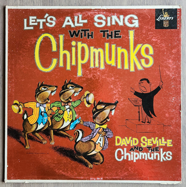David Seville And The Chipmunks : Let's All Sing With The Chipmunks (LP, Album, Mono, Red)