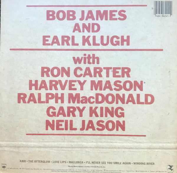 Bob James & Earl Klugh : One On One (LP, Album, Ter)