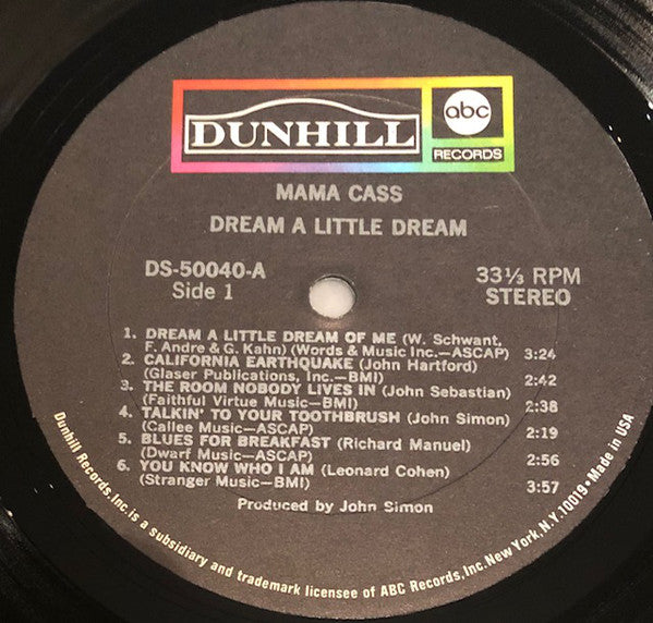 Mama Cass* : Dream A Little Dream (LP, Album)