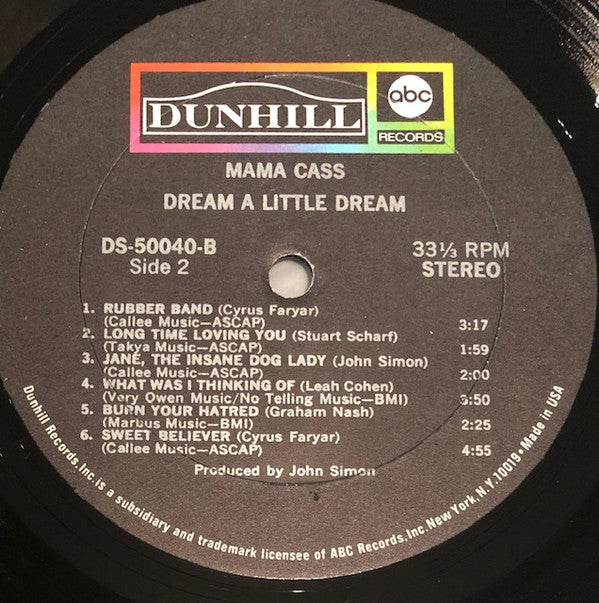 Mama Cass* : Dream A Little Dream (LP, Album)