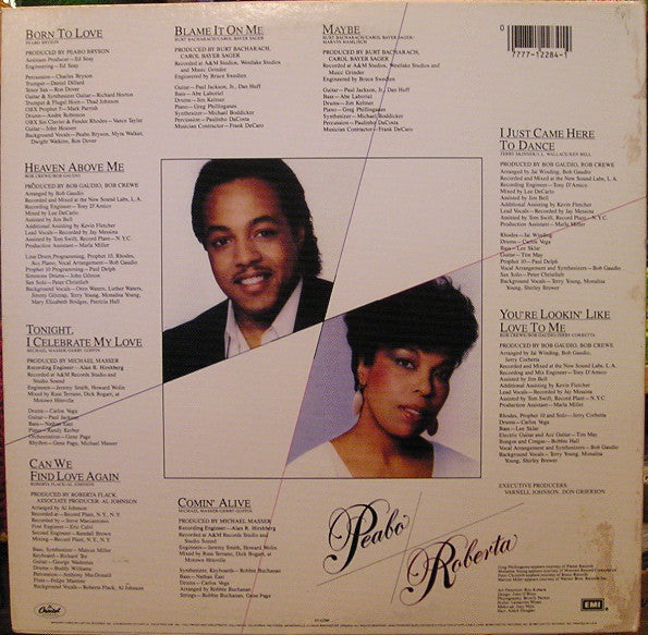 Peabo Bryson & Roberta Flack : Born To Love (LP, Album, Win)