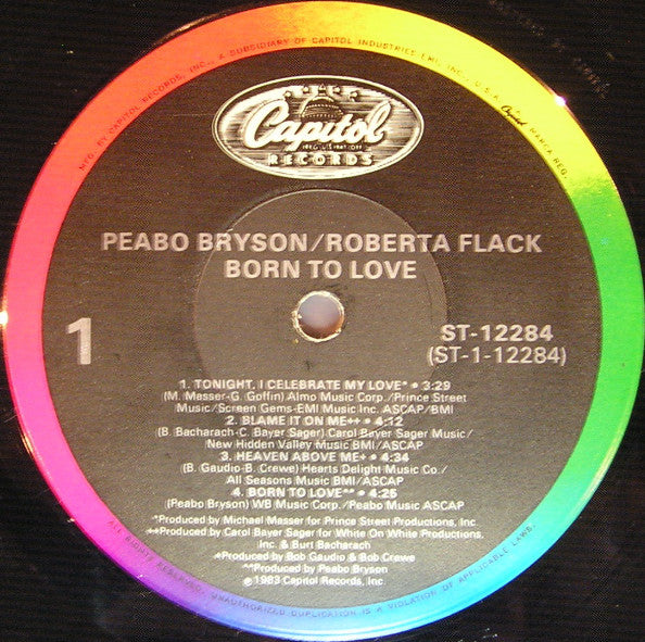 Peabo Bryson & Roberta Flack : Born To Love (LP, Album, Win)