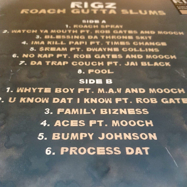 Rigz (2) : Roach Gutta Slums (LP, Album, Ltd, Num, Pic)