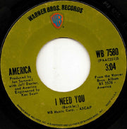 America (2) : I Need You (7", Single)