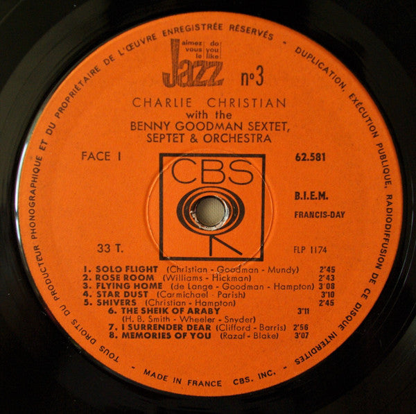 Charlie Christian With Benny Goodman Sextet, Benny Goodman Septet And Benny Goodman And His Orchestra : Solo Flight (vol II) (LP, Comp, Mono)