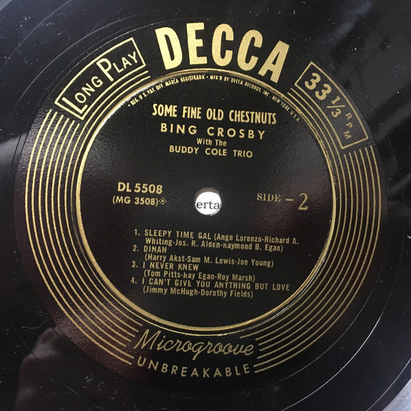 Bing Crosby With The Buddy Cole Trio : Some Fine Old Chestnuts (10", Ric)