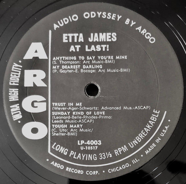 Etta James : At Last! (LP, Album, Mono, bla)