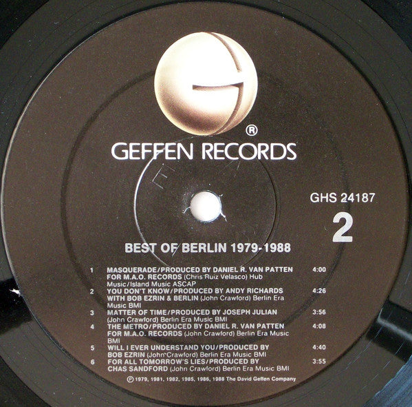 Berlin : Best Of Berlin 1979 - 1988 (LP, Comp)