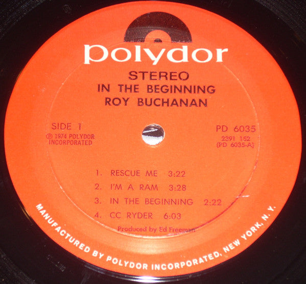 Roy Buchanan : In The Beginning (LP, Album, Mon)