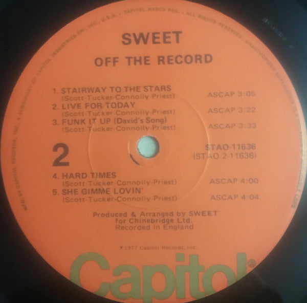The Sweet : Off The Record (LP, Album, Gat)