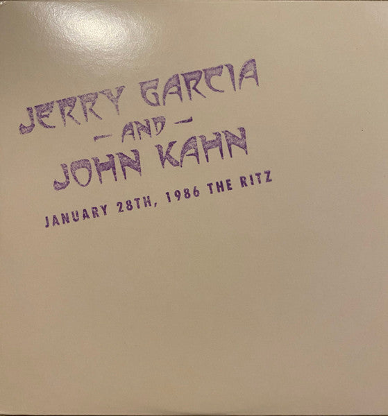 Jerry Garcia And John Kahn : January 28th, 1986 The Ritz (CD, Promo)