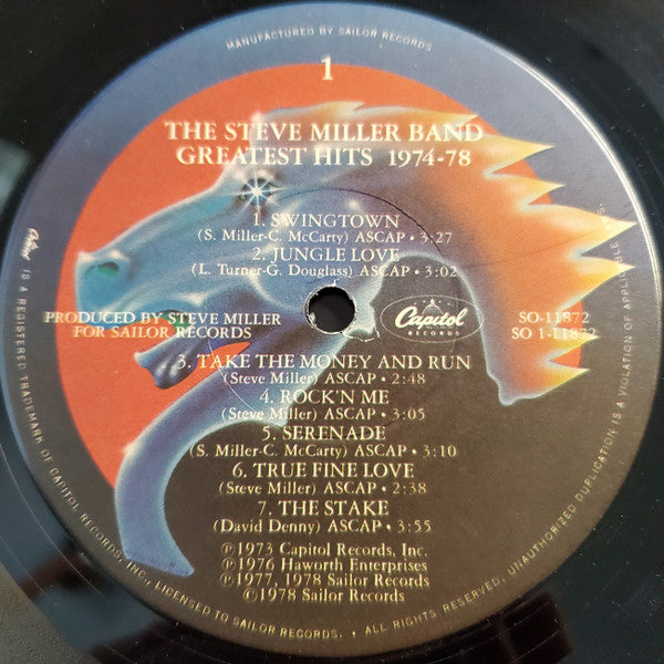 Steve Miller Band : Greatest Hits 1974-78  (LP, Comp, Jac)