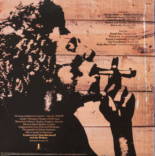 The Wailers : Burnin' (LP, Album, RP, San)