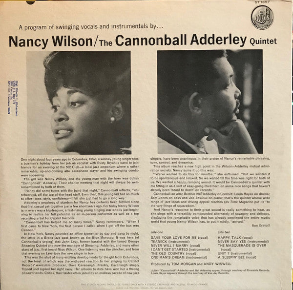 Nancy Wilson / Cannonball Adderley : Nancy Wilson / Cannonball Adderley (LP, RE)